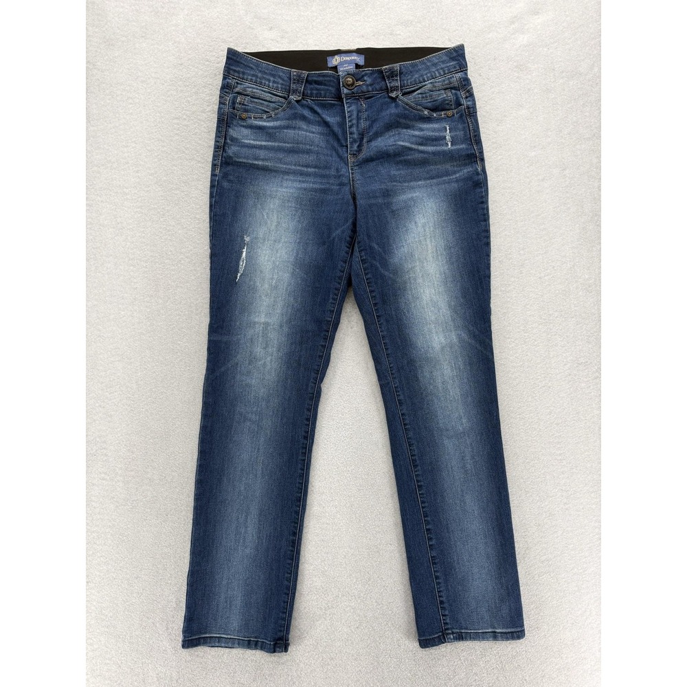 Democracy Ab Solution Straight Jeans Womens 10 Blue Med Wash Stretch Denim Pants